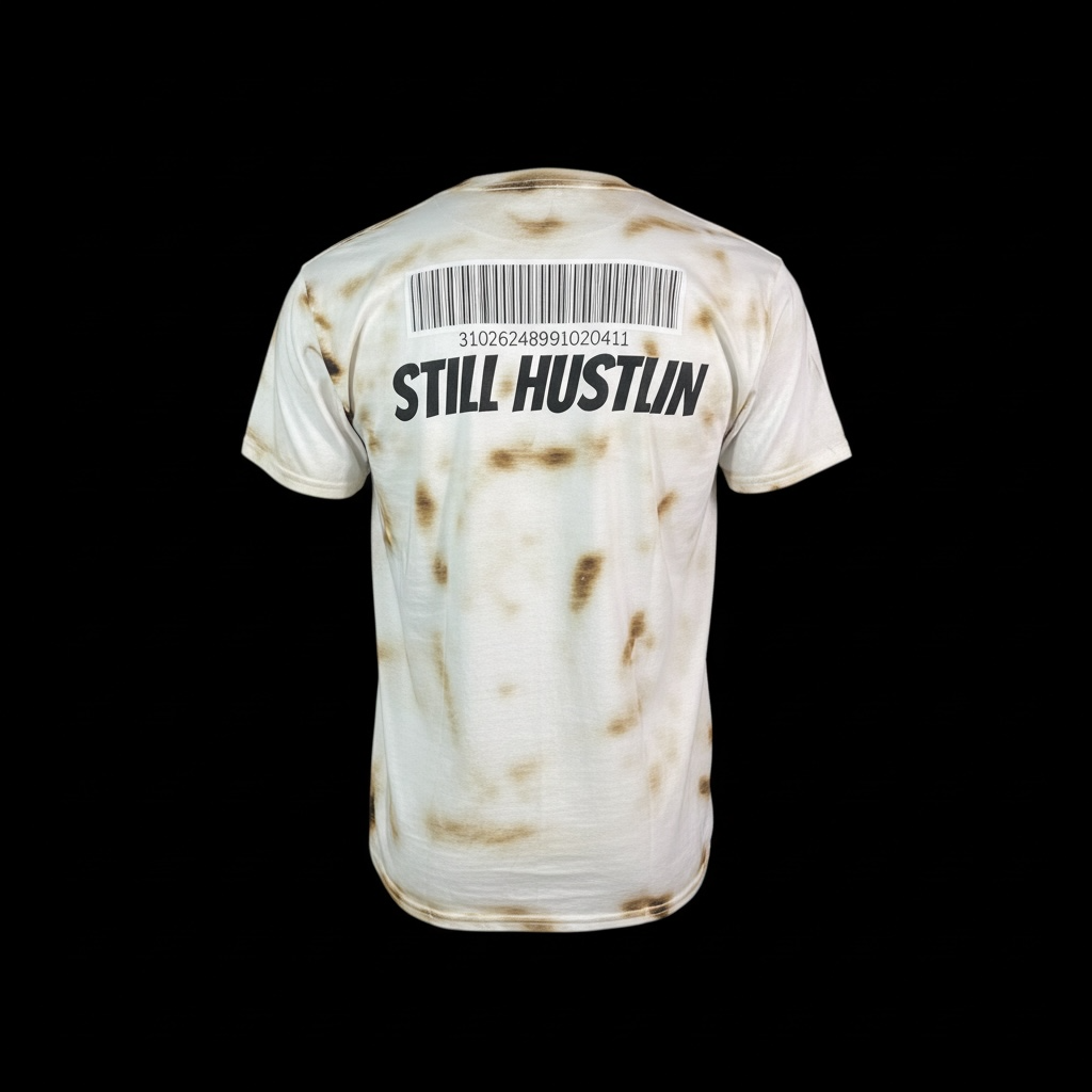 STILL HUSTLIN BURNED DISTRESSED TEE